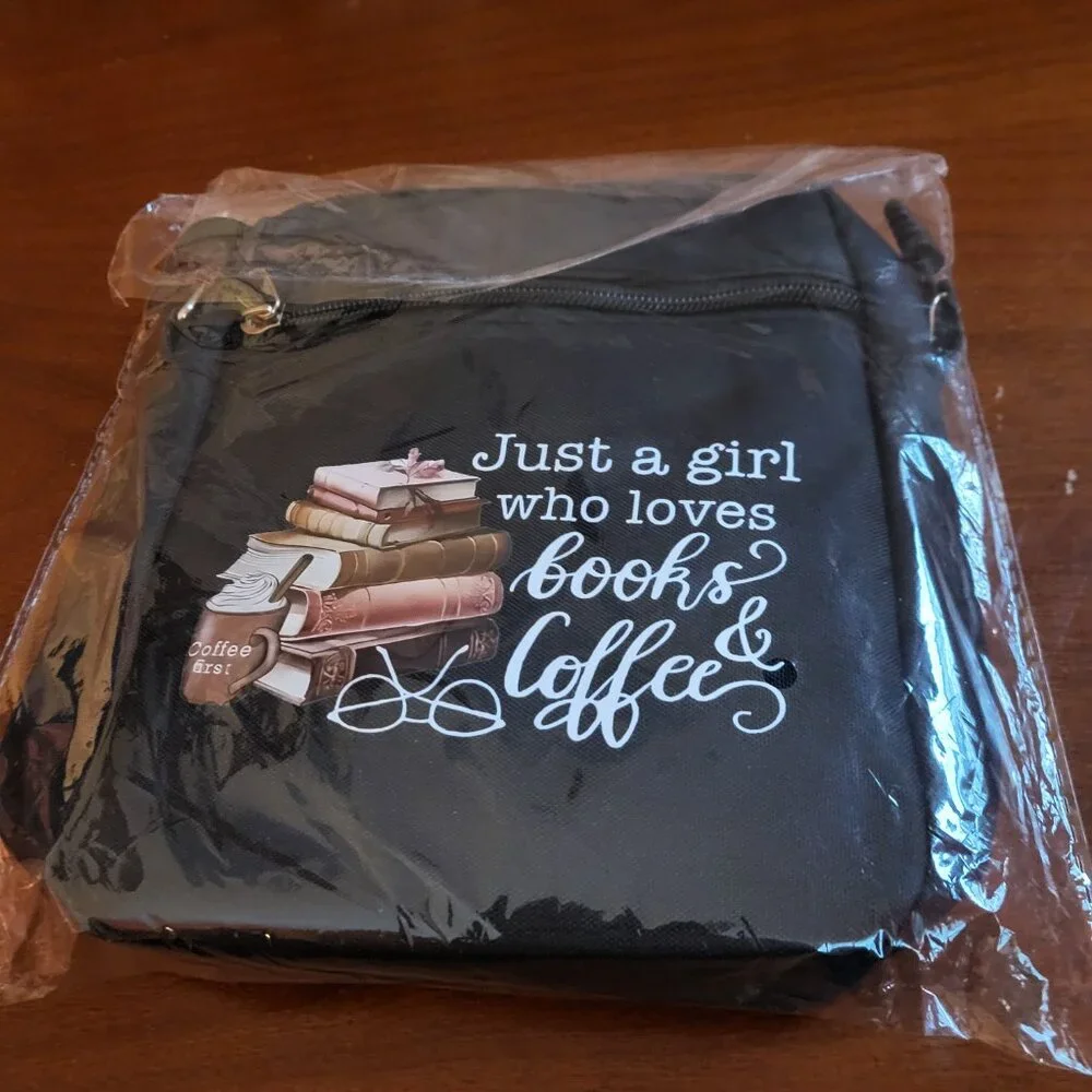 Book and coffee saying small purse (new in bag) - Picture 3 of 3